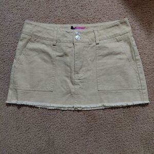 Retro Edikted Kaki Cargo Mini Skirt with Frayed Hem Y2k womans Small